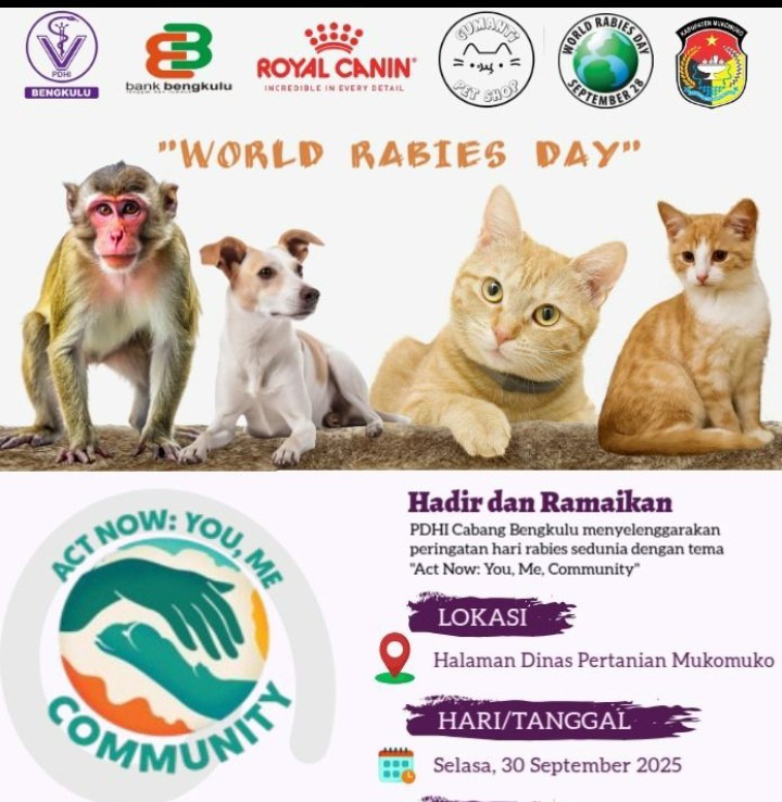 Pemkab Mukomuko dan PDHI Bengkulu Gelar Vaksinasi Rabies 