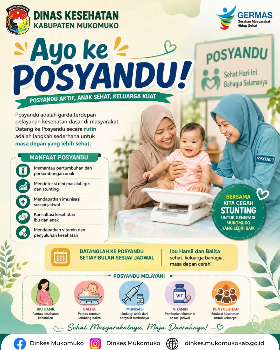 Cegah Stunting Sejak Dini, Dinkes Mukomuko Ajak Masyarakat Rutin ke Posyandu 