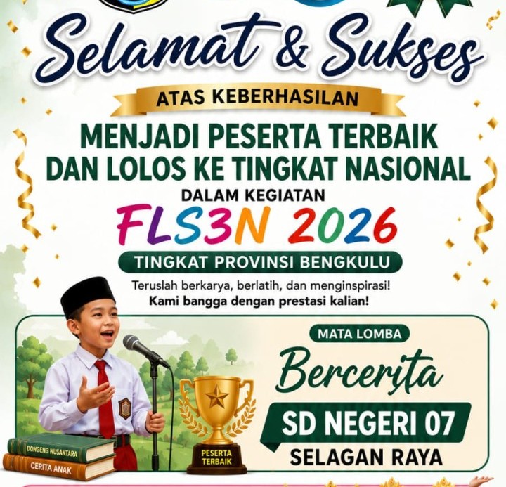 Lomba FLS3N Provinsi Bengkulu, Pelajar SD 07 dan 08 Selagan Raya Maju ke Tingkat Nasional 