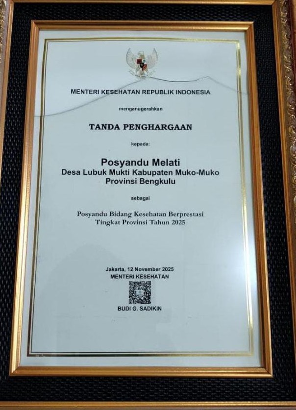 Posyandu Melati Terima Penghargaan Dari Kemenkes RI