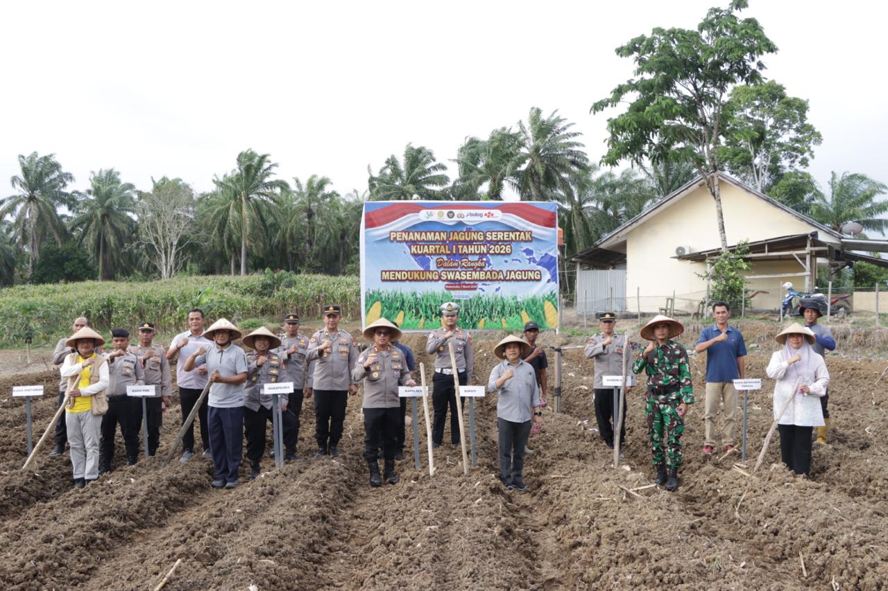 Dukung Ketahanan Pangan, Polres Mukomuko Gelar Penanaman Jagung Serentak Kuartal I Tahun 2026