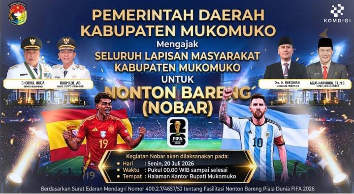  Pemkab Mukomuko Ajak Masyarakat  Nobar Piala Dunia Di Halaman Kantor Bupati Mukomuko 