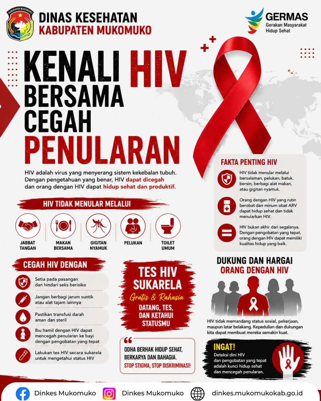 Dinkes Mukomuko Ajak Masyarakat Kenali HIV dan Cegah Penularannya